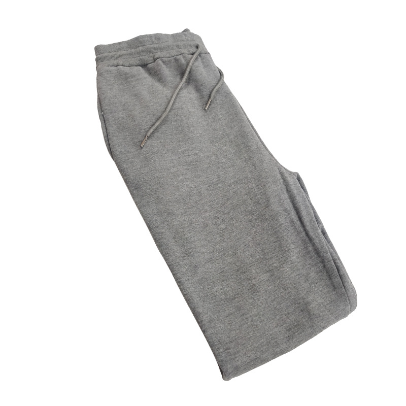 Fall/winter Plus Velvet Hooded Solid Color Cotton Sweatpants Men's Plus Size Loose
