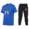 Fashion New Men's And Women's Printed Cotton Short-sleeved T-shirt + Casual Trousers Men's Sports Suit
