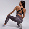 Workout Yoga Gym Women Sexy Seamless Leopard Running Athletic Fitness Criss Cross Cropped Bras 