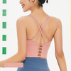  Cross Back Sport Strappy Criss Cross Cropped Vest for Yoga Workout Fitness Low Impact Customize