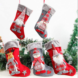 Christmas Stockings Large Xmas Stockings Santa Snowman Reindeer Christmas Decoration Family Holiday Winter Decor 