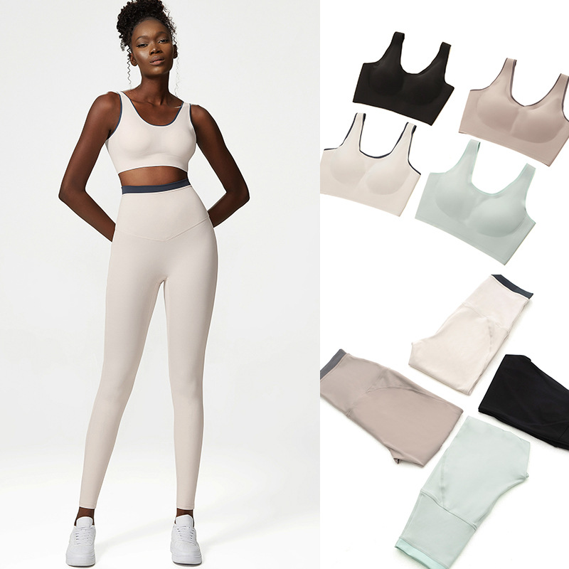 Women Seamless Yoga Sets 2-piece Custom Open Back Tops Plus Size Fitness Gym Sports Workout High Waist Tummy Control Leggings