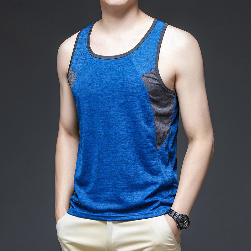  Tide Brand Quick-drying Breathable Fitness Top Sleeveless Sports Ice Silk Vest Vest T-shirt in Stock Customize 