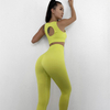 Workout Outfits Yoga Sets for Women 2-Piece Custom Ribbed Seamless Crop Tank High Waist Yoga Leggings 