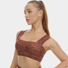  Hot Sale Women's Sport Yoga Seamless Workout Fitness Athletic Running Customize Red Leopard Print Gym Open Back Sport Bras