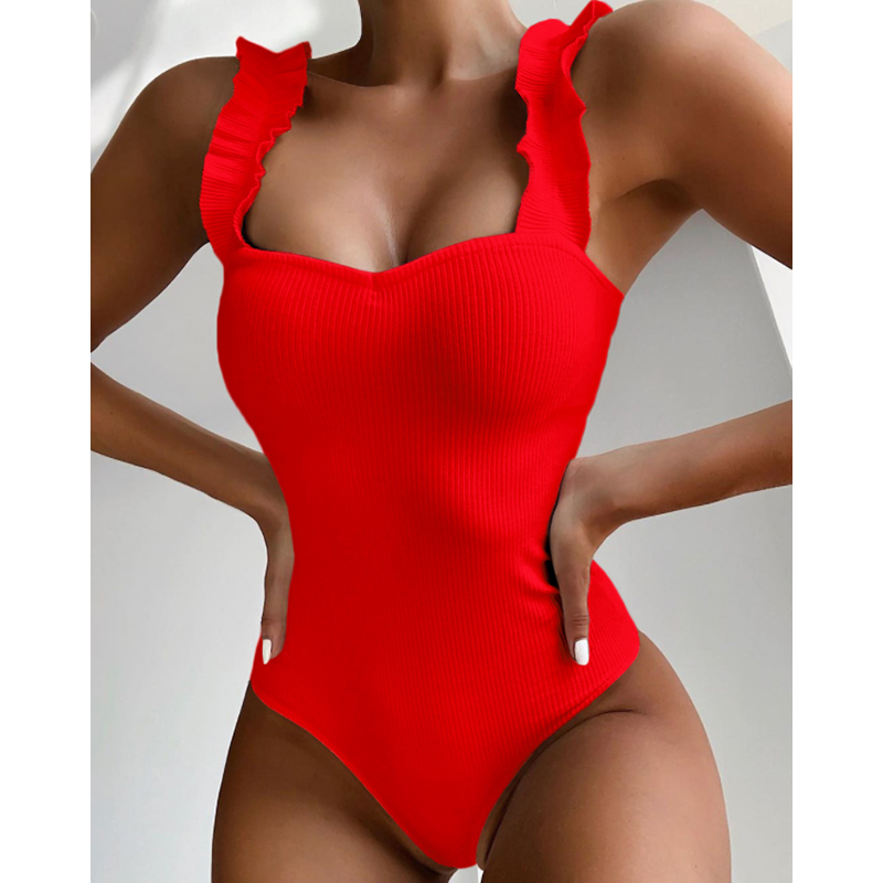 Women's Swimsuits One Piece Plus Size Tummy Control Customized Sexy Push Up Bikini Set Tie Side Swimwear